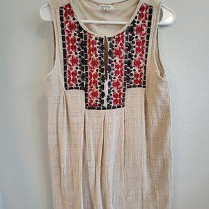 Max Studio Beige Embroidered Mini Dress